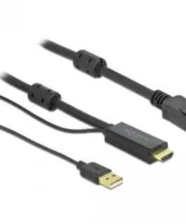 Alternative view of Кабел Delock HDMI мъжко - DisplayPort USB мъжко, 4K 30 Hz, 1 м, Черен