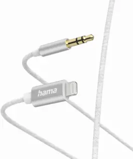 Аудио кабел HAMA Lightning мъжко - 3.5 mm жак мъжко 1.0 м Бял