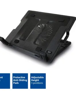 Alternative view of Охладител за лаптоп ACT, До 17", С един вентилатор, 2 x USB хъб, Черен