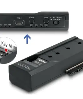 Alternative view of Станция Delock USB-C, 1 x M.2 NVMe SSD + 1 x SATA SSD / HDD, Клониране