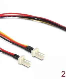 Кабел DeLock Molex 3 pin женско - 2 x Molex 3 pin мъжко (fan) 22 cm