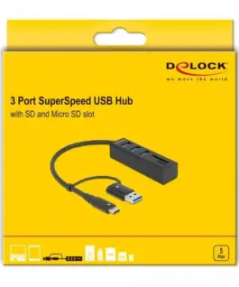 Alternative view of USB Хъб, 3 порта, DELOCK-63859