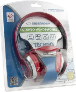 Esperanza слушалки AUDIO STEREO EH145R TECHNO червен