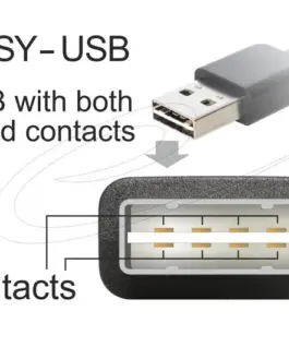 Кабел Delock EASY-USB-A 2.0 мъжко към USB Mini-B мъжко