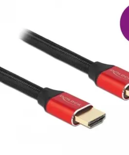 Alternative view of Кабел Delock Ultra High Speed, HDMI мъжко - HDMI мъжко, 48 Gbit/s, 8K 60 Hz, 2 м, Червен