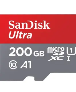 Карта памет SANDISK Ultra microSD UHS-I 200GB Class 10 U1 A1 100 Mb/s + SD Adapter
