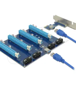 Конвертор Delock Riser Card PCI Express x1 > 4 x PCIe x16 with 60 cm USB cable