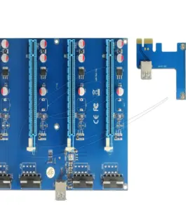 Alternative view of Конвертор Delock Riser Card PCI Express x1 > 4 x PCIe x16 with 60 cm USB cable