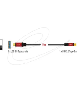 Кабел Delock USB-A 3.0 5Gbps мъжко - USB-B 5Gbps мъжко