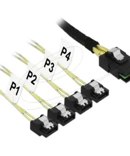 Интерфейсен кабел Delock  Mini SAS SFF-8087 към 4 x SATA 7-pin 1 m metal