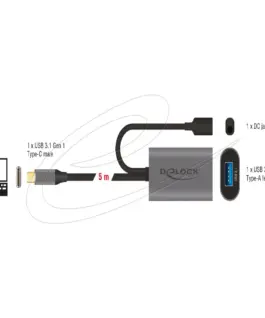 Alternative view of Delock Кабел активен удължителен USB-C към USB-A женско , 5m
