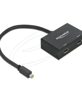 Delock Сплитер от mini Dsplay Port 1.2 мъжко към 2 x Display Port 4K женско