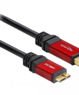 Alternative view of Кабел Delock  USB-A мъжко - USB Micro-B мъжко, 2 м, Premium, Екраниран, Черен