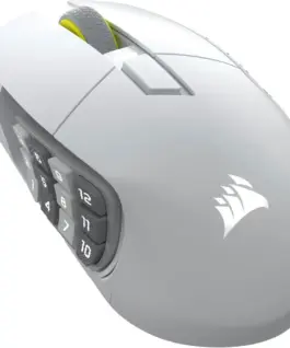 Геймърскa оптична мишка CORSAIR SCIMITAR ELITE WIRELESS SE White 33000 DPI