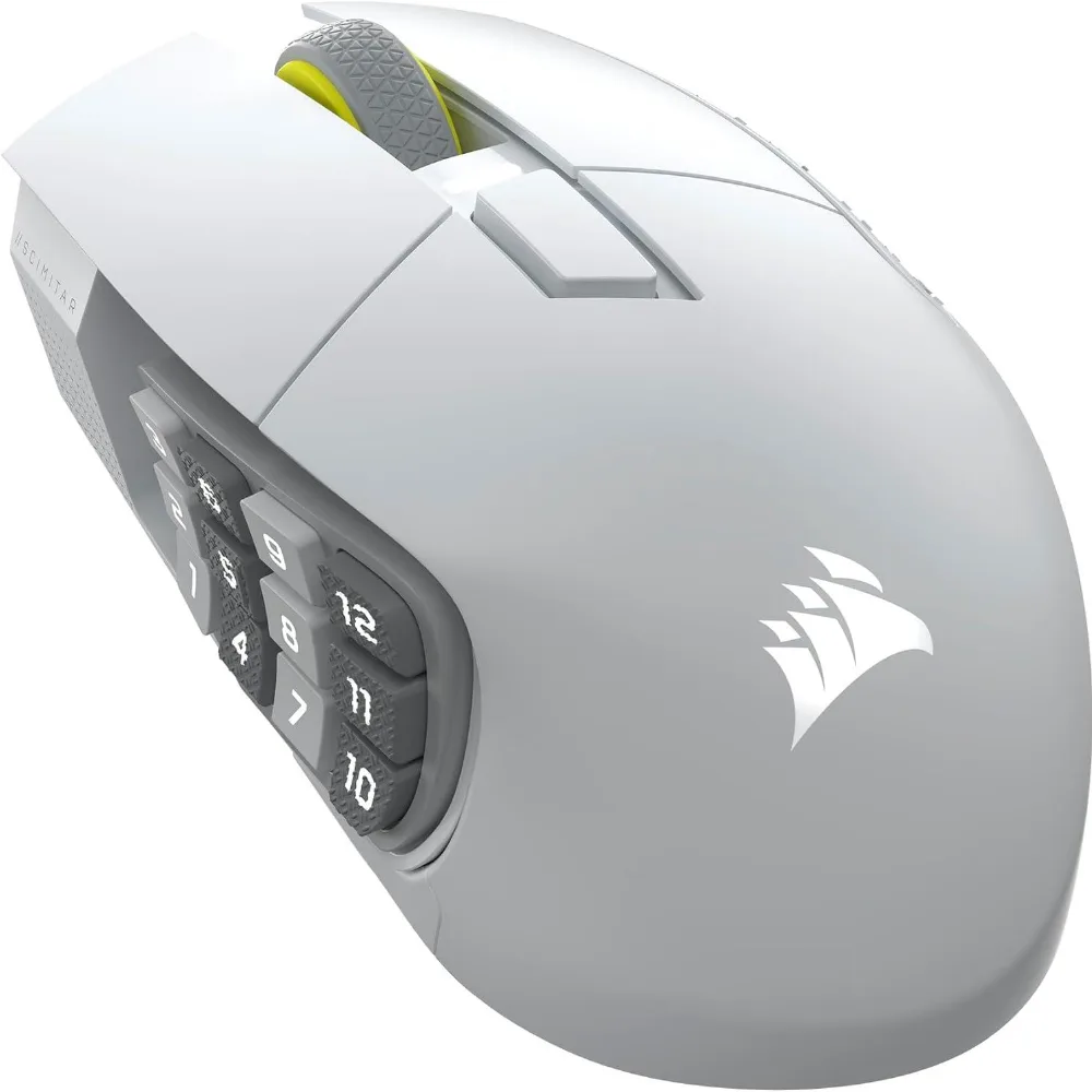 Геймърскa оптична мишка CORSAIR SCIMITAR ELITE WIRELESS SE White 33000 DPI