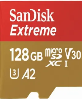 Карта памет SANDISK Extreme microSDXC 128GB За Dash Cameras и Drones SD Adapter