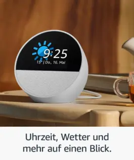 Alternative view of Смарт часовник Amazon Echo Spot 2024, Alexa асистент, Бял