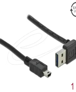 Кабел Delock EASY-USB-A 2.0 мъжко към USB Mini-B мъжко 1m  черен