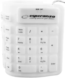 Esperanza KEYBOARD SILICONE EK126W USB/OTG FLEXIBLE бял