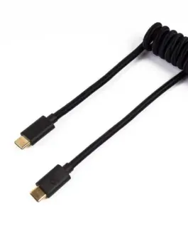 Alternative view of Кабел за клавиатура Keychron Coiled Aviator Custom USB Cable, USB-C - USB-C, Черен