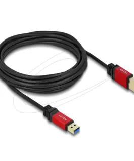 Кабел Delock USB-A 3.0 5Gbps мъжко - USB-B 5Gbps мъжко 5 м Premium Черен