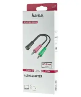 Alternative view of Жак адаптер HAMA, 3.5 mm жак женско - 2 x 3.5 mm жак мъжко, 10cm