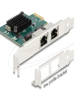 Мрежова карта Delock 2x Gigabit LAN RJ45 jack PCI Express x1 V2.0