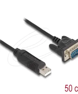 Alternative view of Delock Преходник (адаптер) от USB 2.0 към serial RS-232 DB9 мъжко, 50 cm FTDI