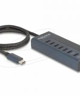 Delock USB Хъб 7 порта 10 Gbps 6 x Data USB-C 1 x PD 20W