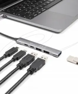 Alternative view of Delock Хъб USB-C, 4 порта, 1 x USB-A 10 Gbps, 2 x USB-A, 1 x USB-C, USB-C PD 95 W