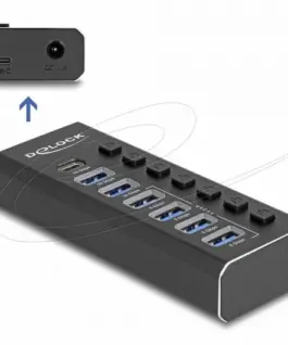 Alternative view of Delock USB Хъб, 7 портa, 10 Gbps, 6 x USB-A, 1 x USB-C