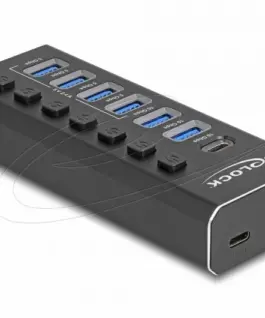 Delock USB Хъб 7 портa 10 Gbps 6 x USB-A 1 x USB-C