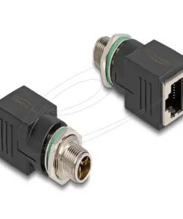 Адаптер Delock X-coded 8 pin мъжко към  RJ45 jack straight