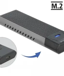 Alternative view of Външна стойка Delock, За M.2 NVMe PCIe или SATA SSD, USB-C 3.2 Gen 2, Инсталация без инструменти