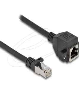 Alternative view of Delock Мрежов кабел удължителен S/FTP RJ45 мъжко към RJ45 женско, Cat. 6A, 25 cm, черен