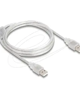 Кабел Delock USB-A мъжко - USB-A мъжко 1.5 m прозрачен