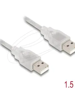 Alternative view of Кабел Delock USB-A мъжко - USB-A мъжко 1.5 m, прозрачен