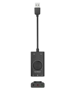Alternative view of Orico външна звукова карта USB Sound card - 2 headphones, mic, volume - SC2-BK