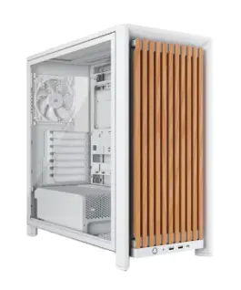 Кутия за компютър Corsair Frame 4000D Wood RS Mid-Tower - White/Oak