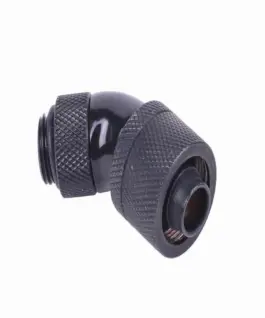 Компресионен фитинг Alphacool 16/10 - G1/4 45° Въртящ се Черен