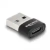 Адаптер Delock USB 2.0 USB Type-A мъжко - USB Type-C женско Черен