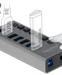 Alternative view of USB-А хъб, 7 порта, DELOCK-63669