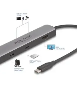 Докинг станция Delock USB 40 Gbps USB Type-C