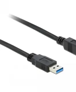Alternative view of Кабел Delock USB-A мъжко - USB-B мъжко, 3 м, USB3.0, Екраниран, Черен