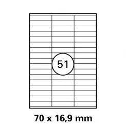 УНИВЕРСАЛНИ ЕТИКЕТИ - 700 mm x 169 mm - 51 броя на лист - 100 листа - PN BR3420 - OUTLET -