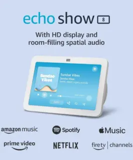 Alternative view of Смарт тонколона Amazon Echo Show 8 (Gen 3), Сензорен екран, Гласов асистент, Бял