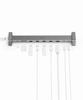 Alternative view of Докинг станция 9 в 1 HAMA, 4 x USB-A, USB-C, HDMI, LAN, SD, microSD, Сива