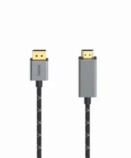 Кабел HAMA DisplayPort мъжко - HDMI мъжко Ultra-HD 4K@60 Hz 1.5м Алуминий Позлатени