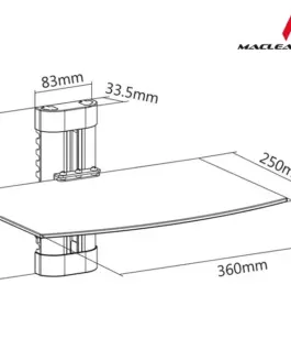 Alternative view of Maclean DVD shelf holder for single 8kg MC-663