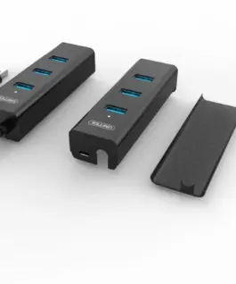 Alternative view of Unitek HUB 4x USB 3.0, BC1.2, черен, Y-3089